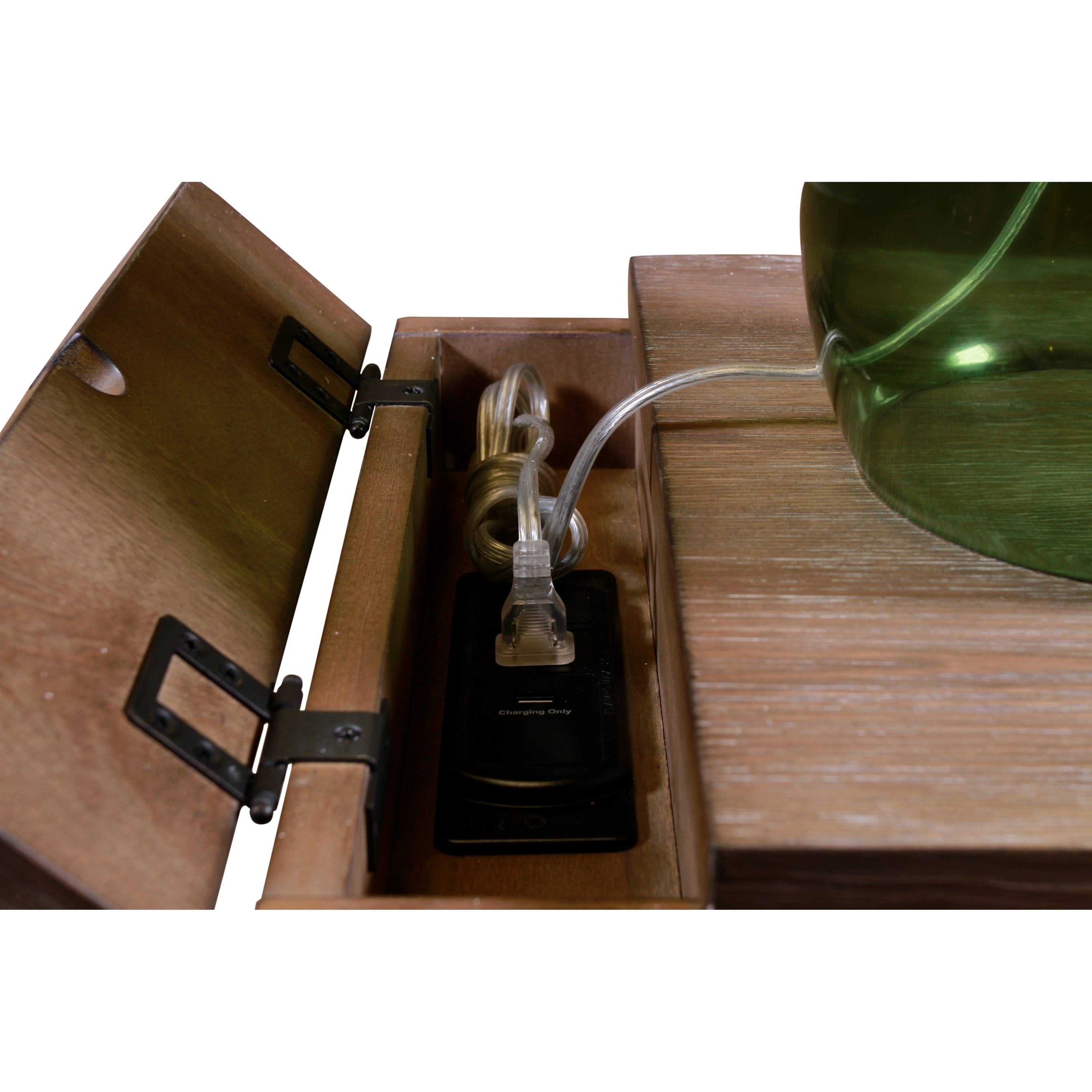 Hammary Chairsides 200025 Rustic Driftwood Bowfront Chairside Table